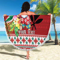 Santa Surf Mele Kalikimaka Personalized Beach Blanket Aloha Tropical Christmas Vibes LT9 - Polynesian Pride