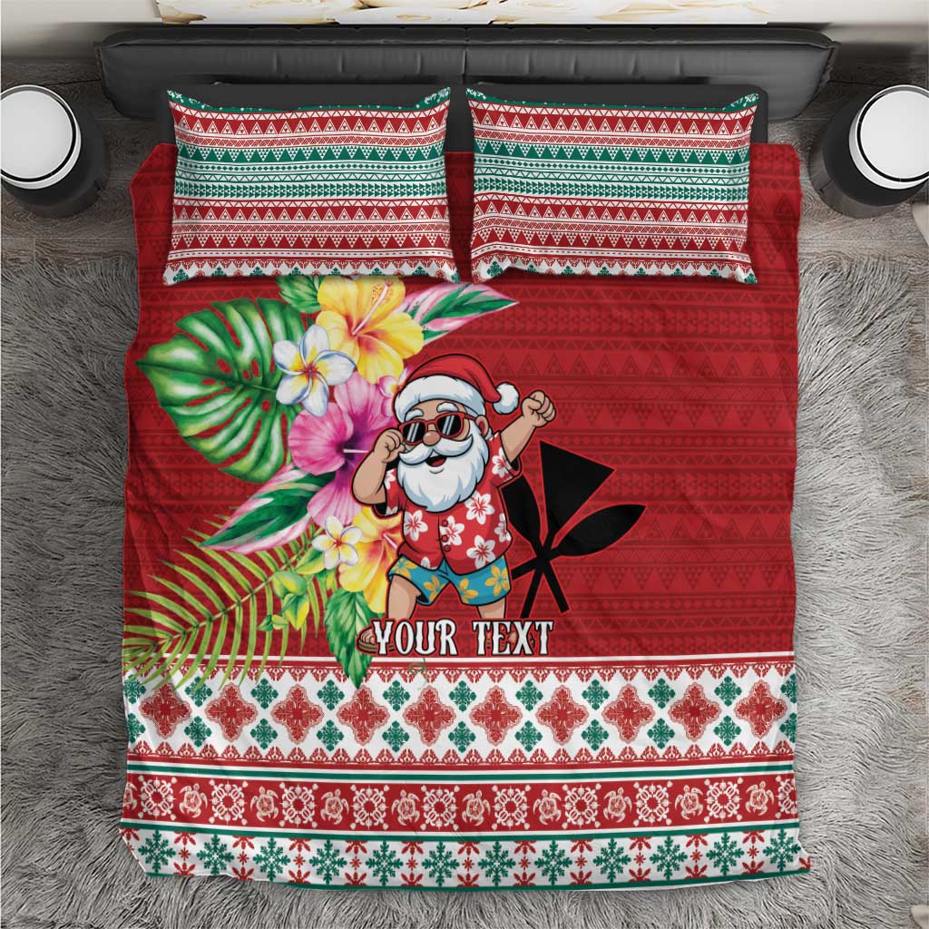 Santa Surf Mele Kalikimaka Personalized Bedding Set Aloha Tropical Christmas Vibes LT9 Red - Polynesian Pride