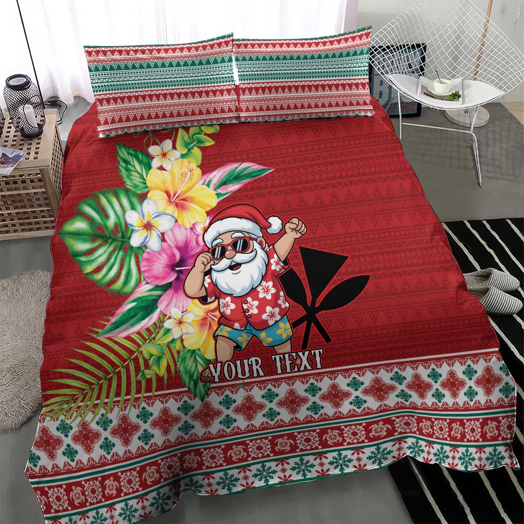 Santa Surf Mele Kalikimaka Personalized Bedding Set Aloha Tropical Christmas Vibes LT9 - Polynesian Pride