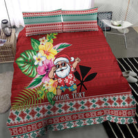 Santa Surf Mele Kalikimaka Personalized Bedding Set Aloha Tropical Christmas Vibes LT9 - Polynesian Pride