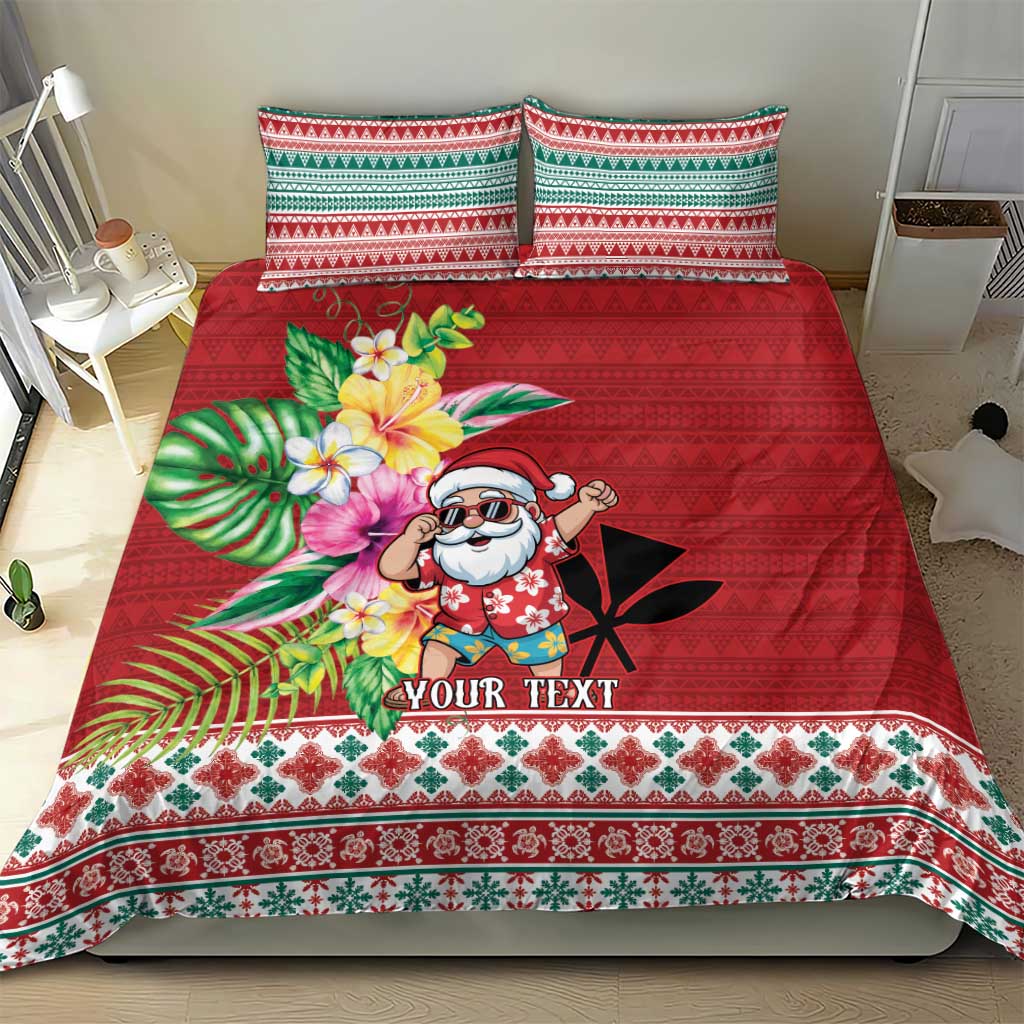 Santa Surf Mele Kalikimaka Personalized Bedding Set Aloha Tropical Christmas Vibes LT9 - Polynesian Pride