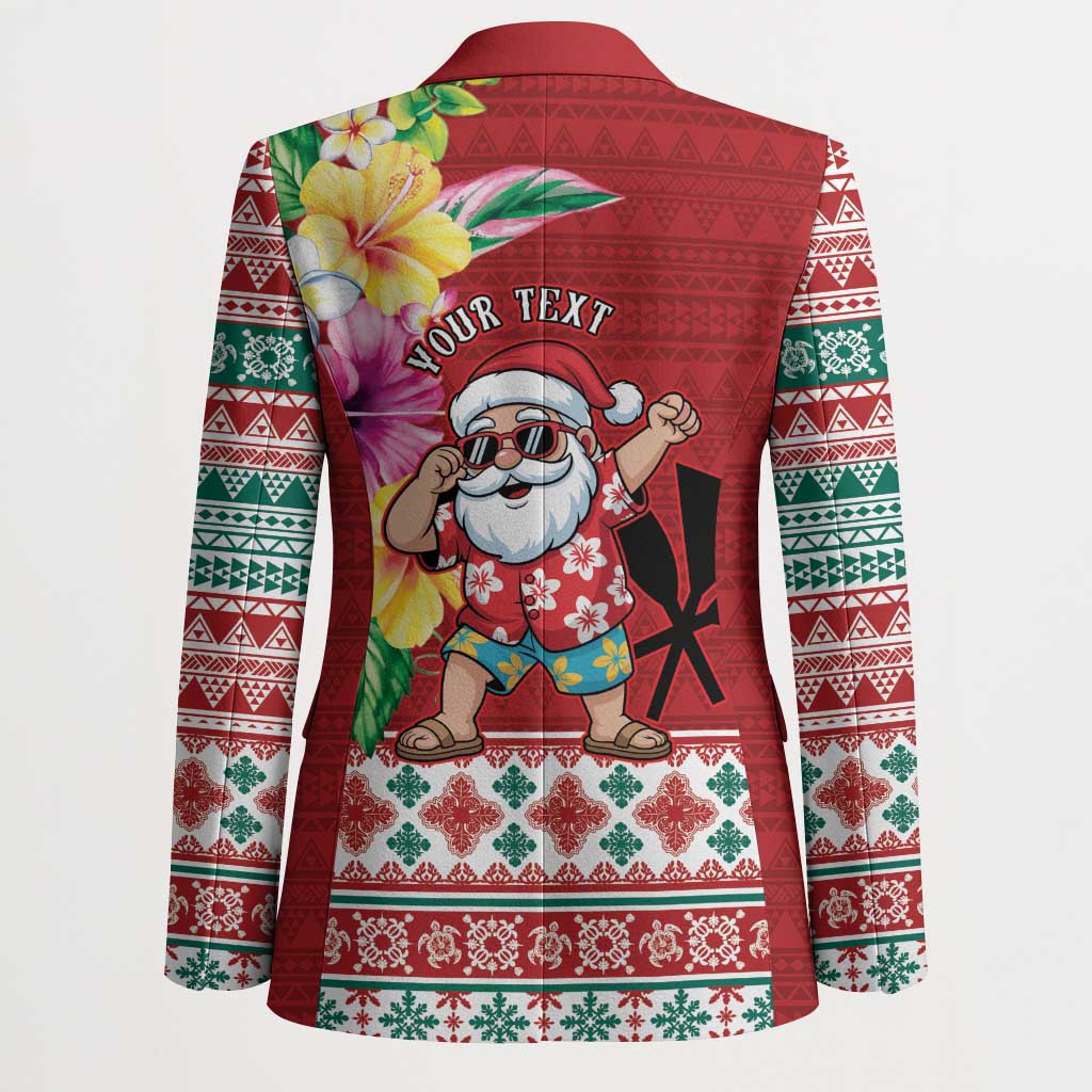 Santa Surf Mele Kalikimaka Personalized Blazer Aloha Tropical Christmas Vibes LT9 - Polynesian Pride