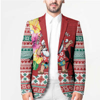 Santa Surf Mele Kalikimaka Personalized Blazer Aloha Tropical Christmas Vibes LT9 - Polynesian Pride