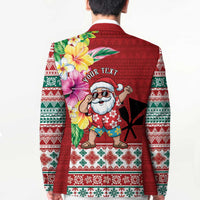 Santa Surf Mele Kalikimaka Personalized Blazer Aloha Tropical Christmas Vibes LT9 - Polynesian Pride