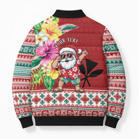Santa Surf Mele Kalikimaka Personalized Bomber Puffer Jacket Aloha Tropical Christmas Vibes LT9 - Polynesian Pride