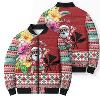 Santa Surf Mele Kalikimaka Personalized Bomber Puffer Jacket Aloha Tropical Christmas Vibes LT9 - Polynesian Pride