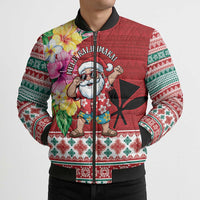 Santa Surf Mele Kalikimaka Personalized Bomber Puffer Jacket Aloha Tropical Christmas Vibes LT9 - Polynesian Pride