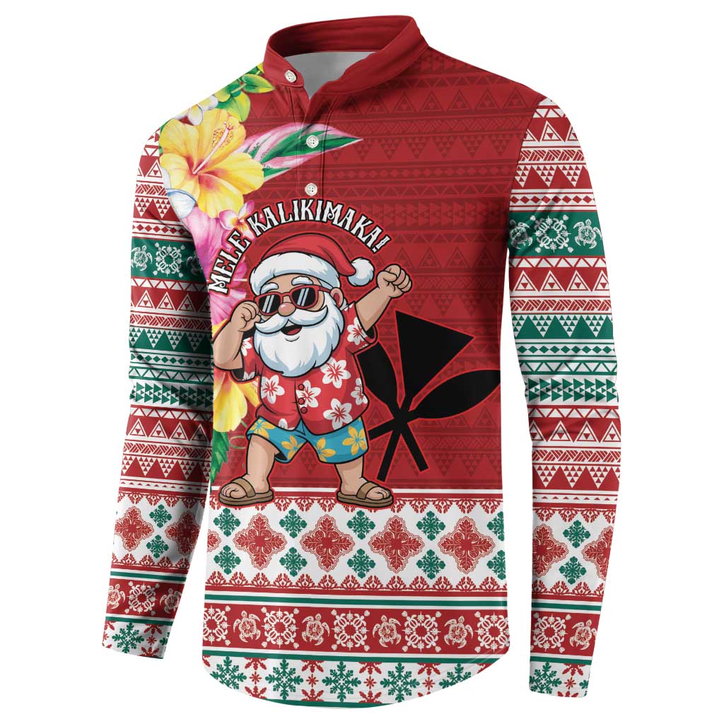 Santa Surf Mele Kalikimaka Personalized Button Sweatshirt Aloha Tropical Christmas Vibes LT9 - Polynesian Pride