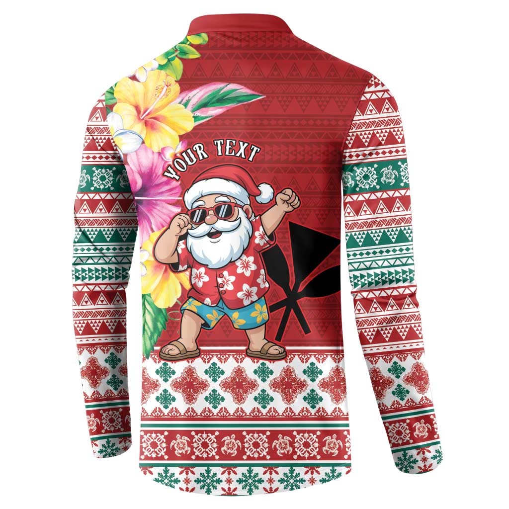 Santa Surf Mele Kalikimaka Personalized Button Sweatshirt Aloha Tropical Christmas Vibes LT9 - Polynesian Pride