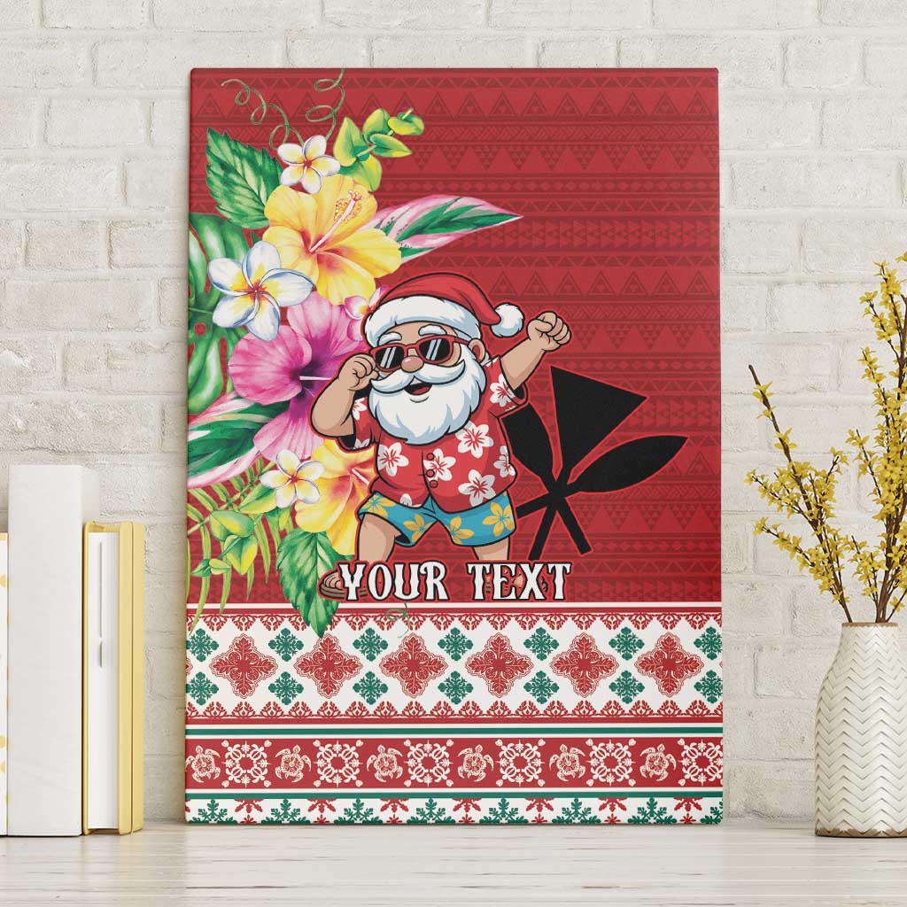 Santa Surf Mele Kalikimaka Personalized Canvas Wall Art Aloha Tropical Christmas Vibes LT9 Without Frame Red - Polynesian Pride