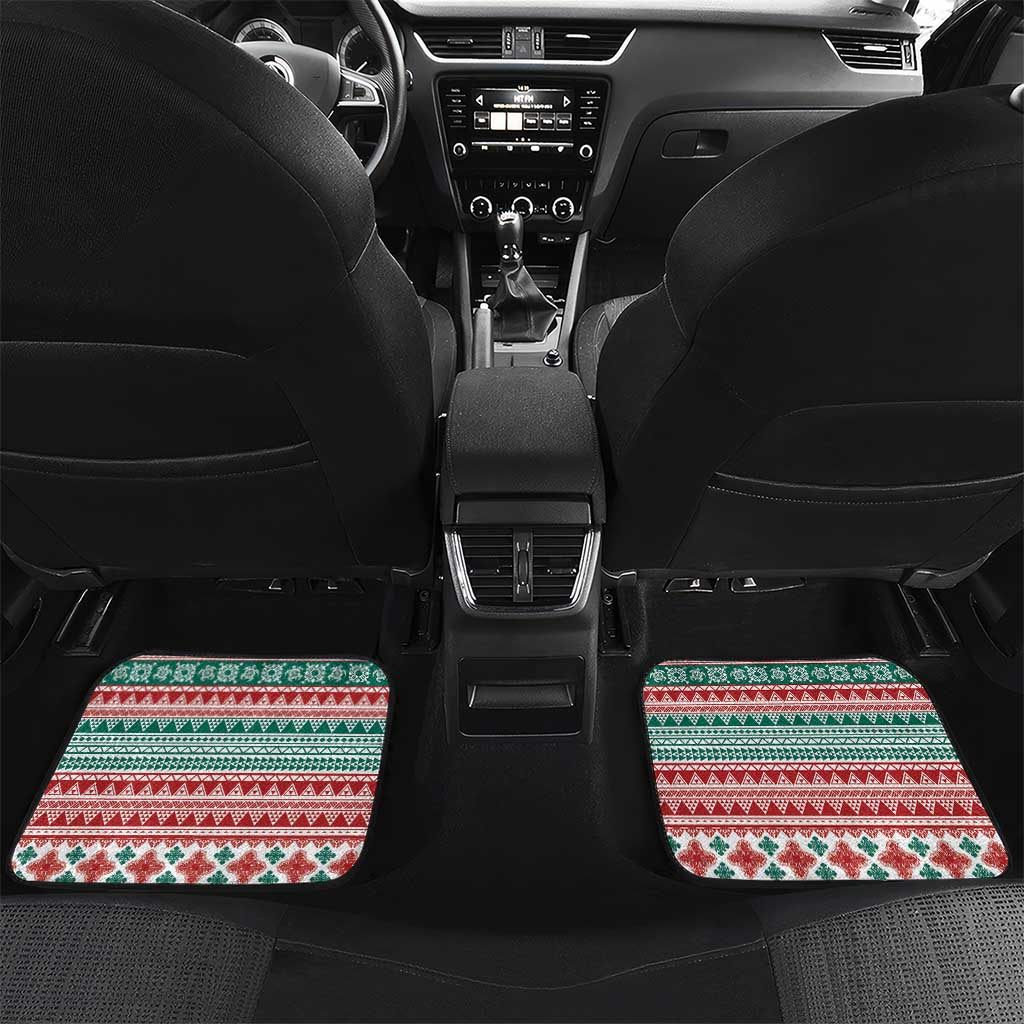 Santa Surf Mele Kalikimaka Personalized Car Mats Aloha Tropical Christmas Vibes LT9 Set 2pcs - Back Red - Polynesian Pride
