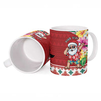 Santa Surf Mele Kalikimaka Personalized Ceramic Mug Aloha Tropical Christmas Vibes LT9 - Polynesian Pride