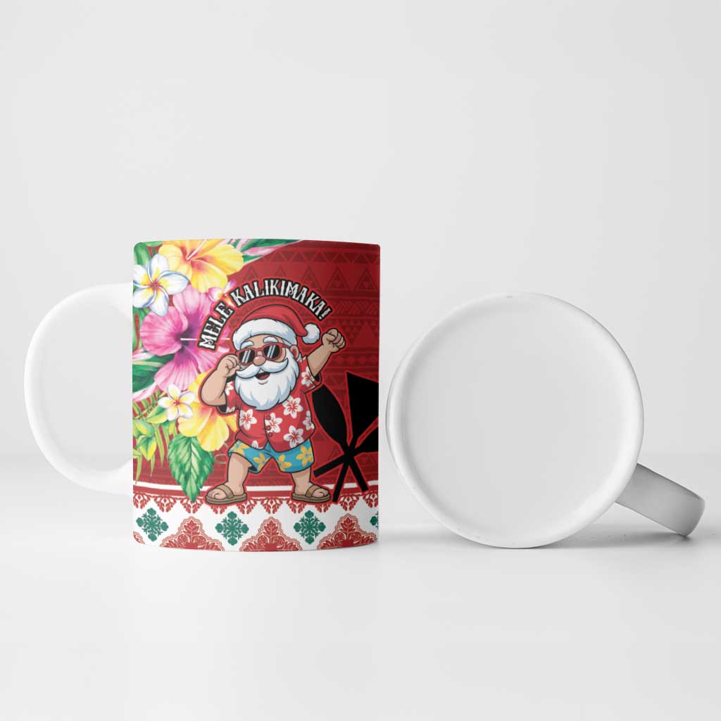 Santa Surf Mele Kalikimaka Personalized Ceramic Mug Aloha Tropical Christmas Vibes LT9 - Polynesian Pride