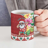 Santa Surf Mele Kalikimaka Personalized Ceramic Mug Aloha Tropical Christmas Vibes LT9 - Polynesian Pride