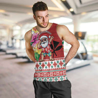 Santa Surf Mele Kalikimaka Personalized Men Tank Top Aloha Tropical Christmas Vibes LT9 Red - Polynesian Pride