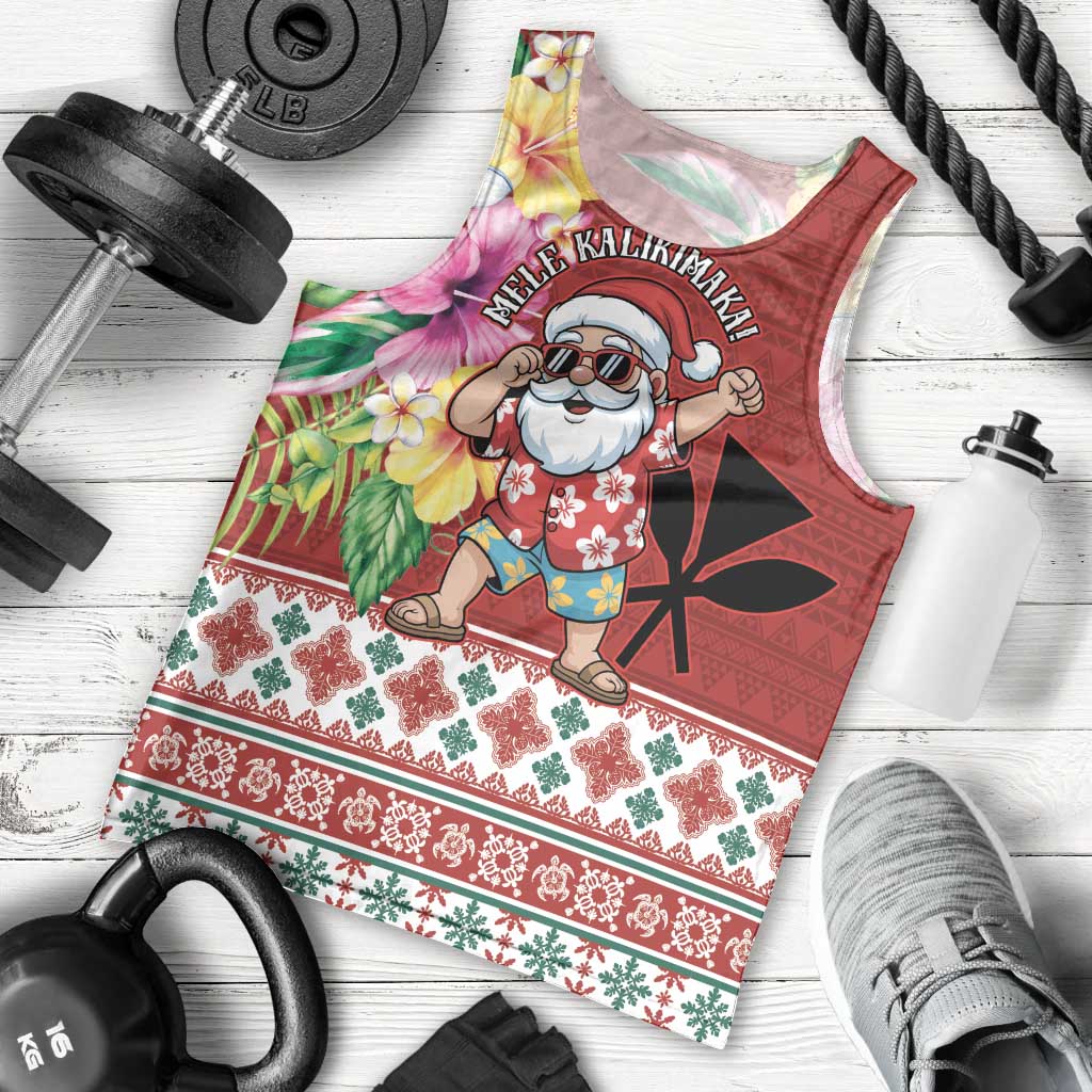 Santa Surf Mele Kalikimaka Personalized Men Tank Top Aloha Tropical Christmas Vibes LT9 - Polynesian Pride