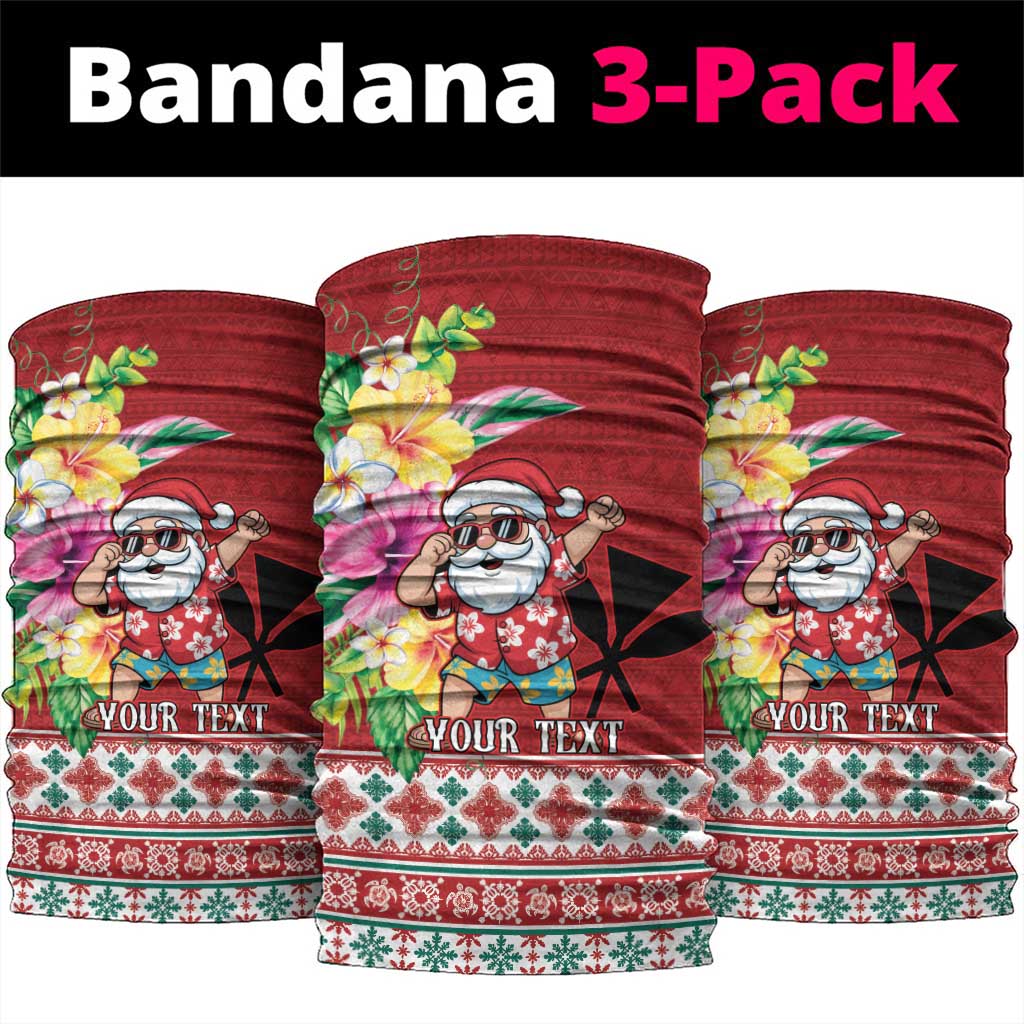 Santa Surf Mele Kalikimaka Personalized Neck Gaiter Aloha Tropical Christmas Vibes LT9 package One Size: 25*50cm Red - Polynesian Pride