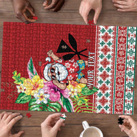 Santa Surf Mele Kalikimaka Personalized Puzzle Aloha Tropical Christmas Vibes LT9 - Polynesian Pride
