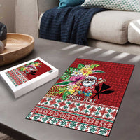 Santa Surf Mele Kalikimaka Personalized Puzzle Aloha Tropical Christmas Vibes LT9 - Polynesian Pride