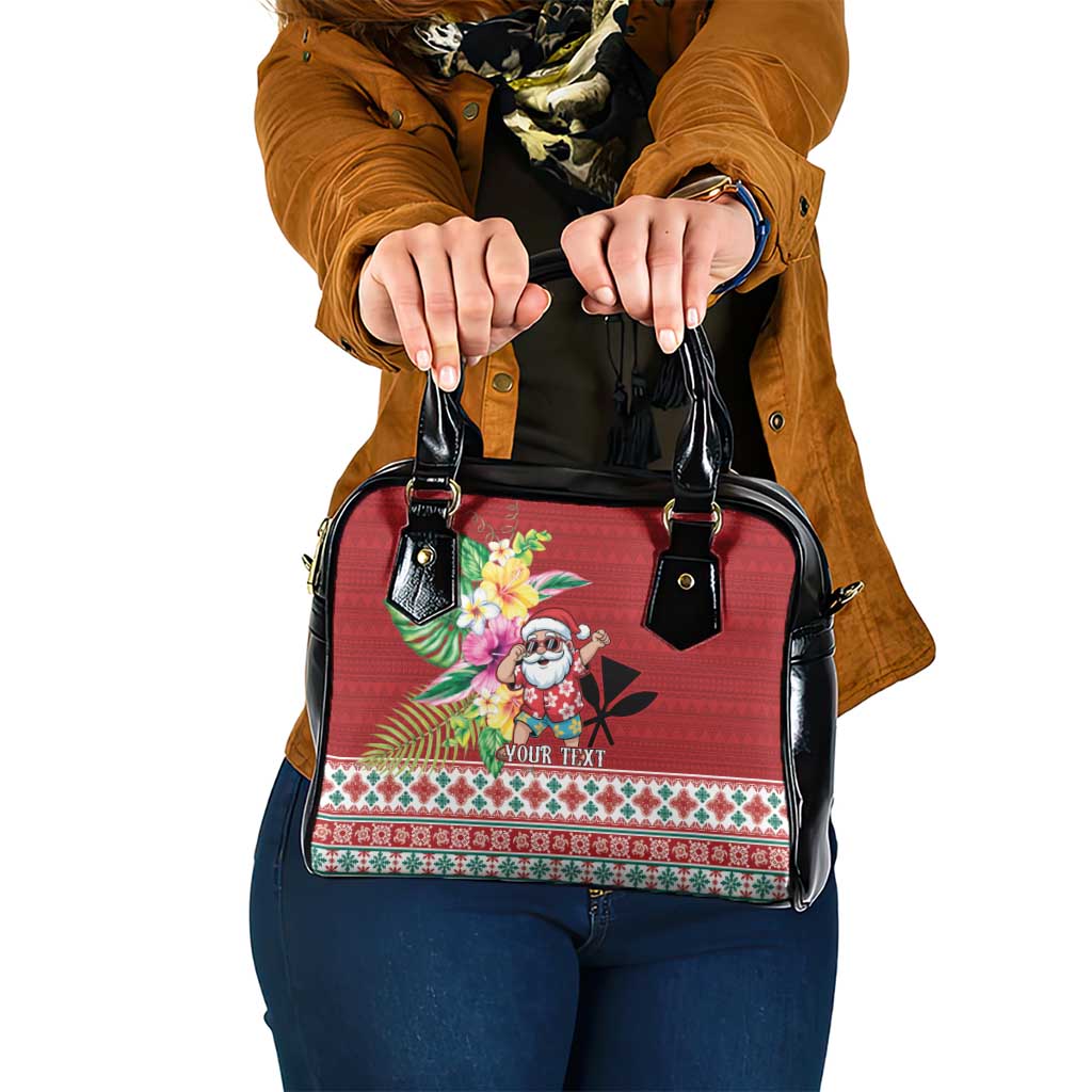 Santa Surf Mele Kalikimaka Personalized Shoulder Handbag Aloha Tropical Christmas Vibes LT9 One Size Red - Polynesian Pride