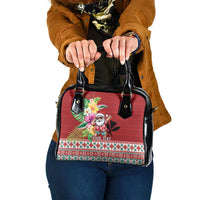 Santa Surf Mele Kalikimaka Personalized Shoulder Handbag Aloha Tropical Christmas Vibes LT9 One Size Red - Polynesian Pride