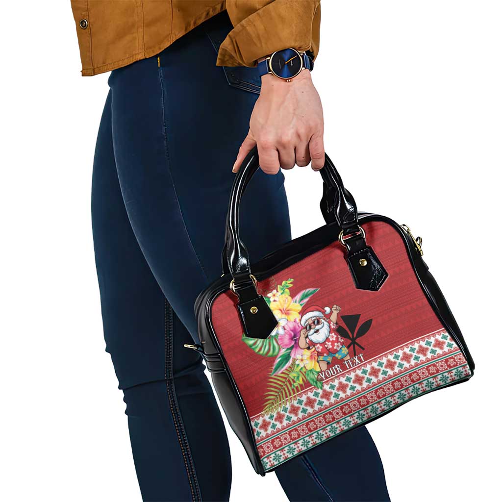 Santa Surf Mele Kalikimaka Personalized Shoulder Handbag Aloha Tropical Christmas Vibes LT9 - Polynesian Pride
