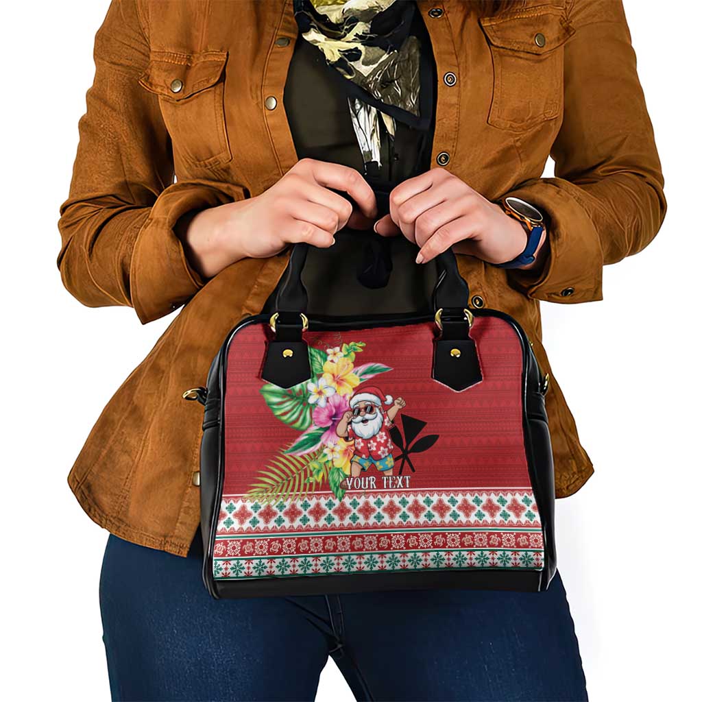 Santa Surf Mele Kalikimaka Personalized Shoulder Handbag Aloha Tropical Christmas Vibes LT9 - Polynesian Pride