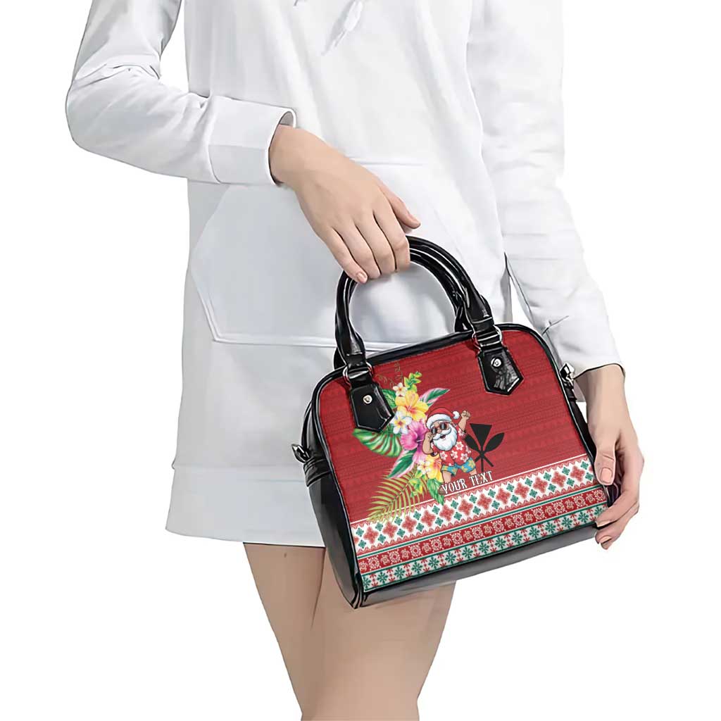 Santa Surf Mele Kalikimaka Personalized Shoulder Handbag Aloha Tropical Christmas Vibes LT9 - Polynesian Pride