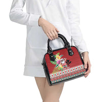 Santa Surf Mele Kalikimaka Personalized Shoulder Handbag Aloha Tropical Christmas Vibes LT9 - Polynesian Pride