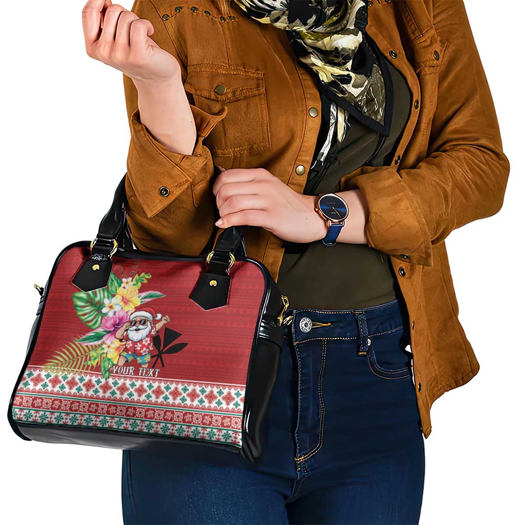 Santa Surf Mele Kalikimaka Personalized Shoulder Handbag Aloha Tropical Christmas Vibes LT9 - Polynesian Pride