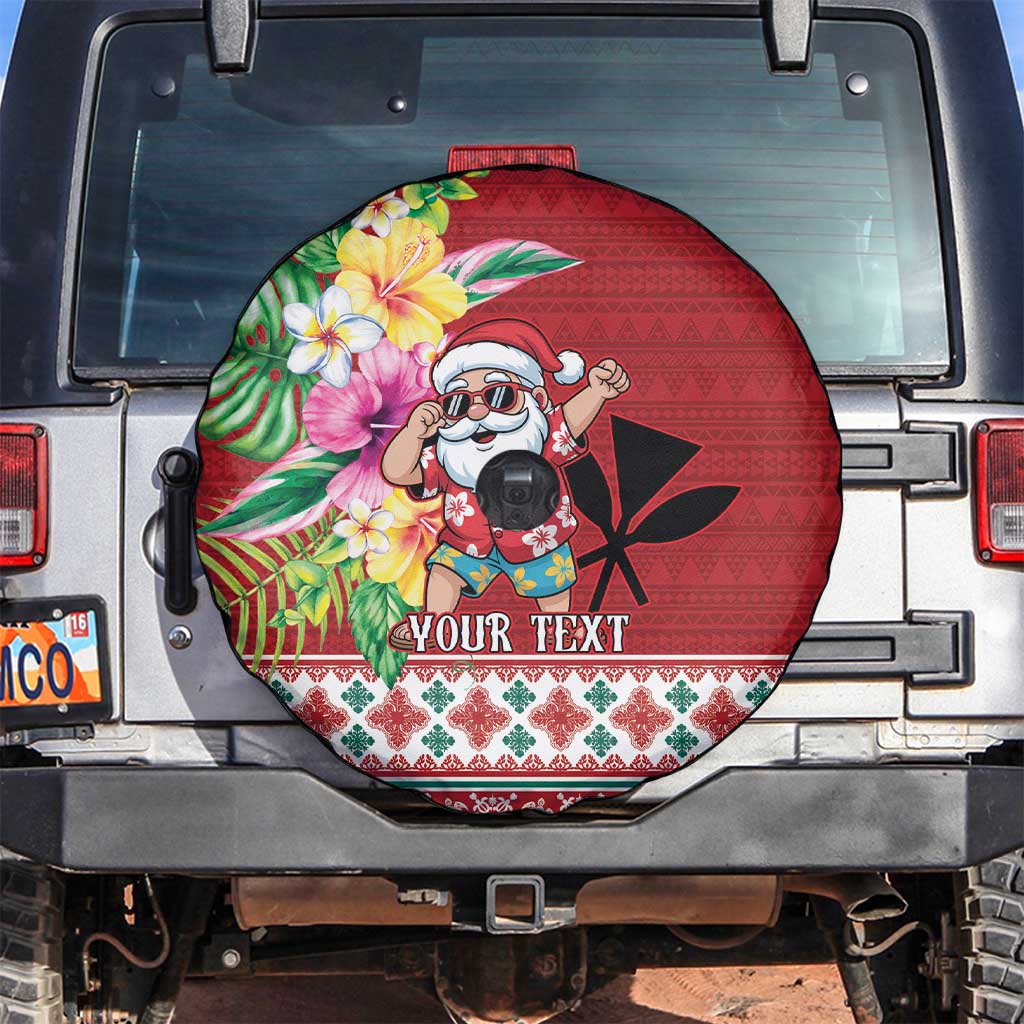 Santa Surf Mele Kalikimaka Personalized Spare Tire Cover Aloha Tropical Christmas Vibes LT9 Red - Polynesian Pride