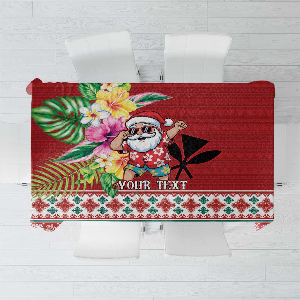 Santa Surf Mele Kalikimaka Personalized Tablecloth Aloha Tropical Christmas Vibes LT9 Red - Polynesian Pride