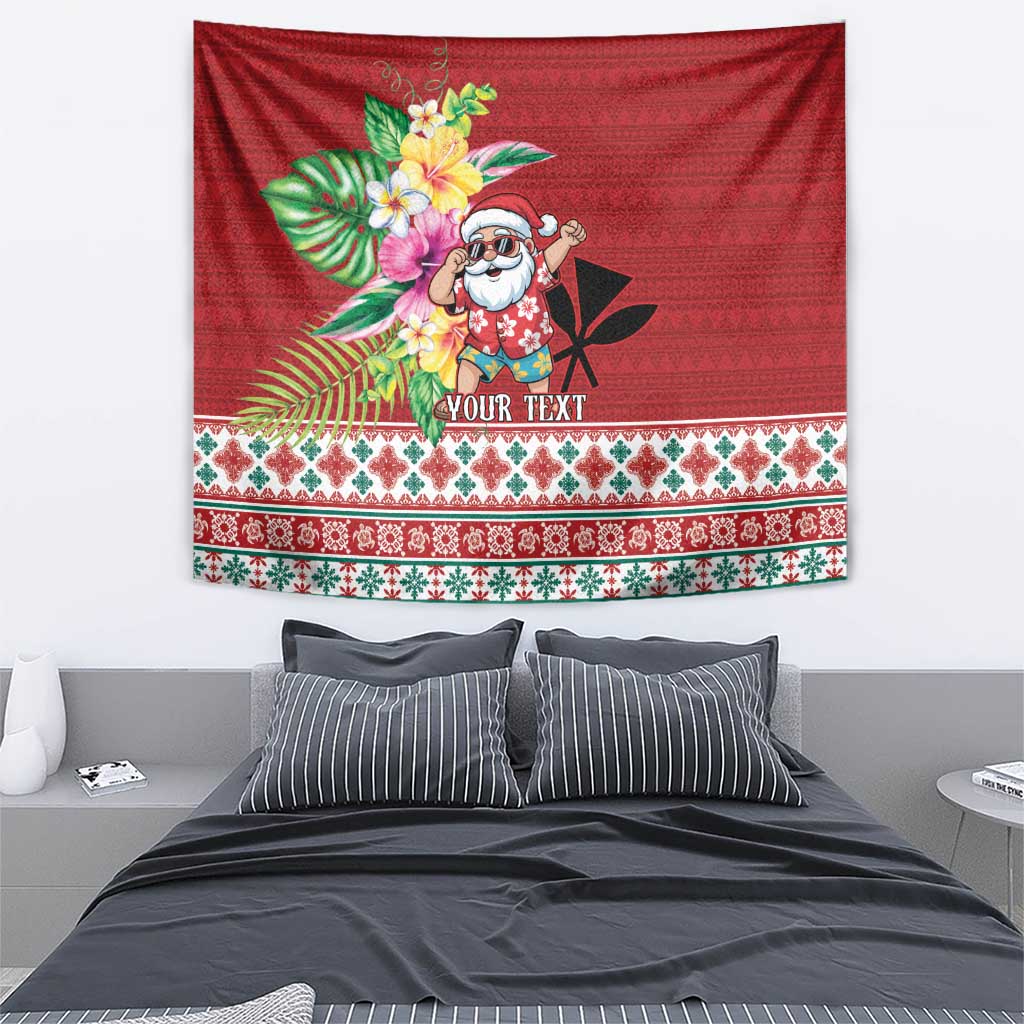 Santa Surf Mele Kalikimaka Personalized Tapestry Aloha Tropical Christmas Vibes LT9 - Polynesian Pride