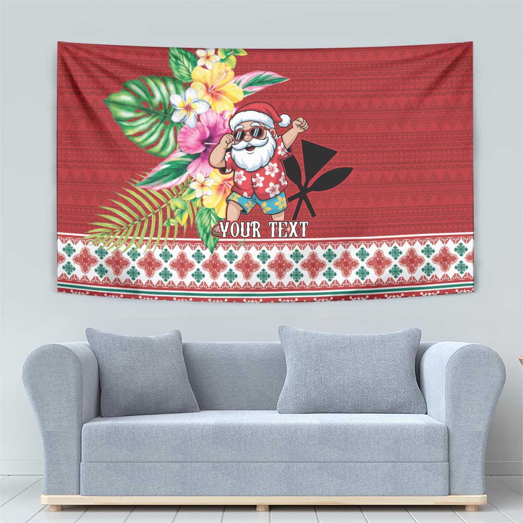 Santa Surf Mele Kalikimaka Personalized Tapestry Aloha Tropical Christmas Vibes LT9 - Polynesian Pride