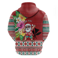 Santa Surf Mele Kalikimaka Personalized Zip Hoodie Aloha Tropical Christmas Vibes LT9 - Polynesian Pride