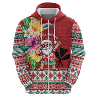 Santa Surf Mele Kalikimaka Personalized Zip Hoodie Aloha Tropical Christmas Vibes LT9 - Polynesian Pride