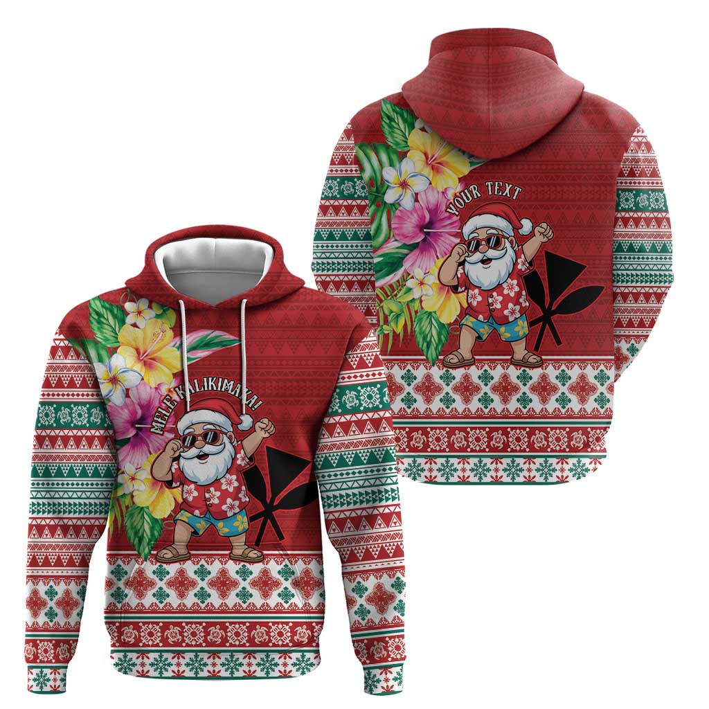 Santa Surf Mele Kalikimaka Personalized Zip Hoodie Aloha Tropical Christmas Vibes LT9 - Polynesian Pride