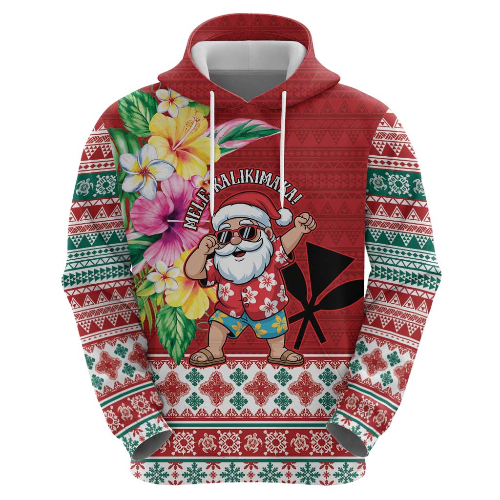 Santa Surf Mele Kalikimaka Personalized Zip Hoodie Aloha Tropical Christmas Vibes LT9 - Polynesian Pride