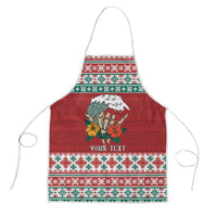 Shaka Sign Skull Mele Kalikimaka Personalized Apron Hawaiian Quilt Pattern LT9 Red - Polynesian Pride