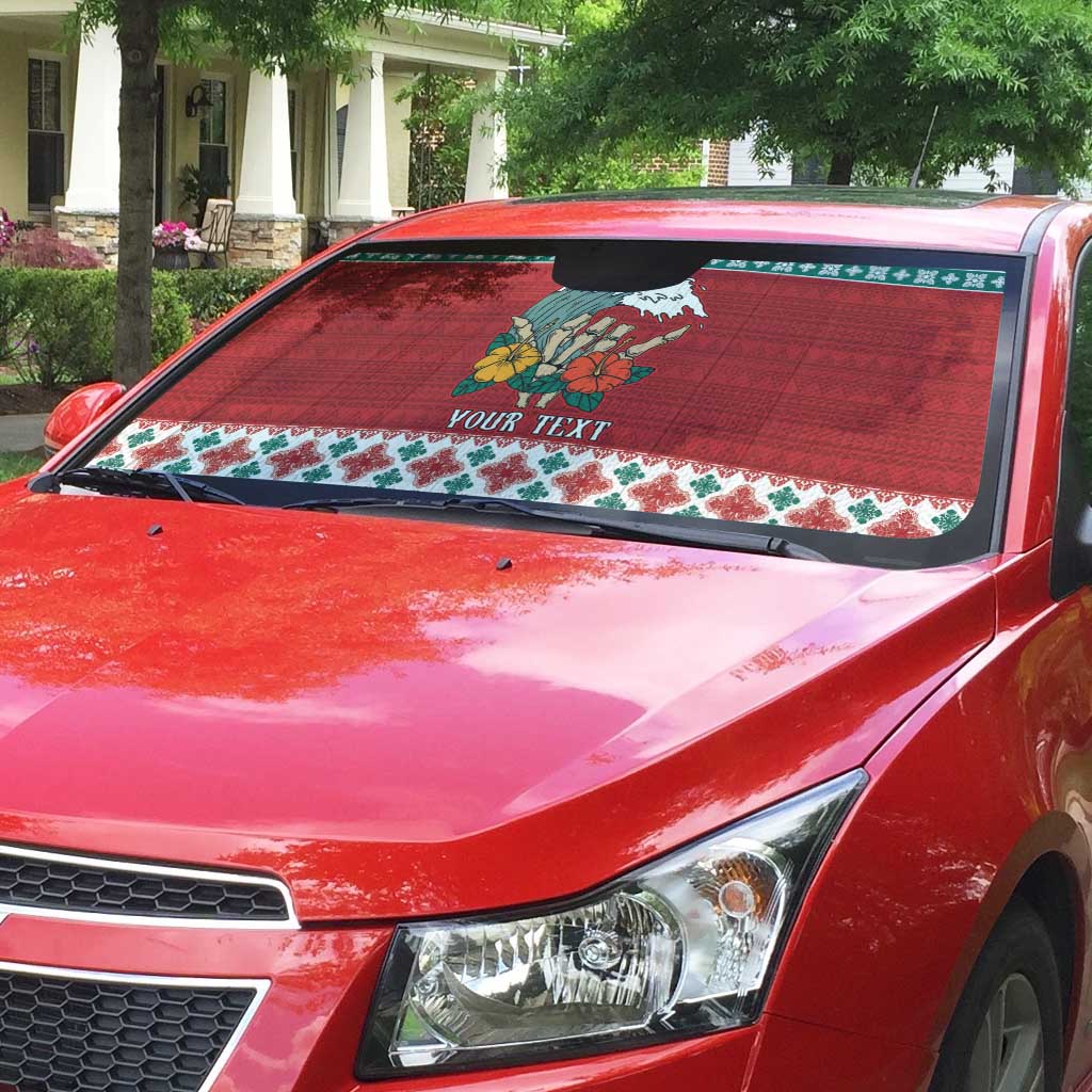 Shaka Sign Skull Mele Kalikimaka Personalized Auto Sun Shade Hawaiian Quilt Pattern LT9 - Polynesian Pride