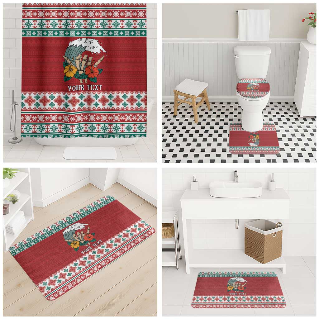 Shaka Sign Skull Mele Kalikimaka Personalized Bathroom Set Hawaiian Quilt Pattern LT9 - Polynesian Pride
