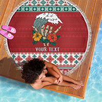 Shaka Sign Skull Mele Kalikimaka Personalized Beach Blanket Hawaiian Quilt Pattern LT9 - Polynesian Pride
