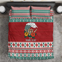 Shaka Sign Skull Mele Kalikimaka Personalized Bedding Set Hawaiian Quilt Pattern LT9 Red - Polynesian Pride