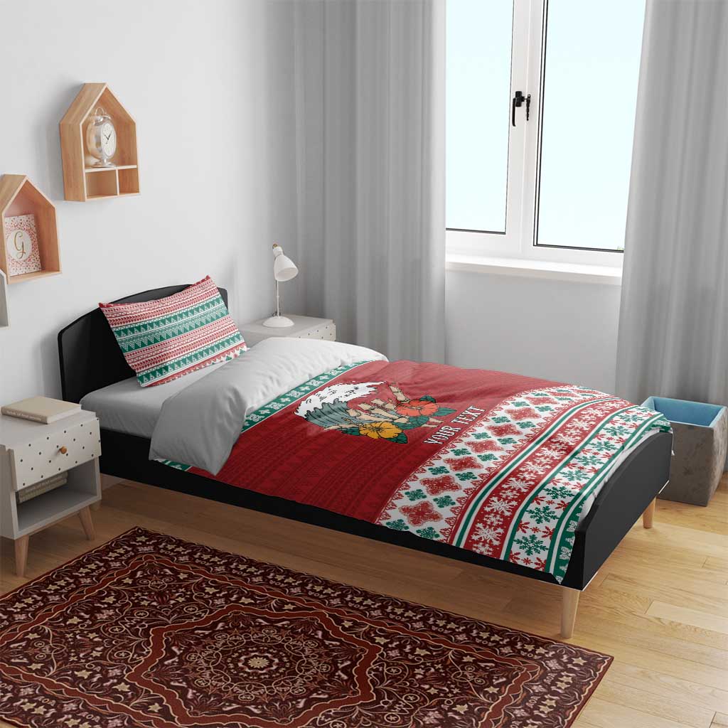 Shaka Sign Skull Mele Kalikimaka Personalized Bedding Set Hawaiian Quilt Pattern LT9 - Polynesian Pride