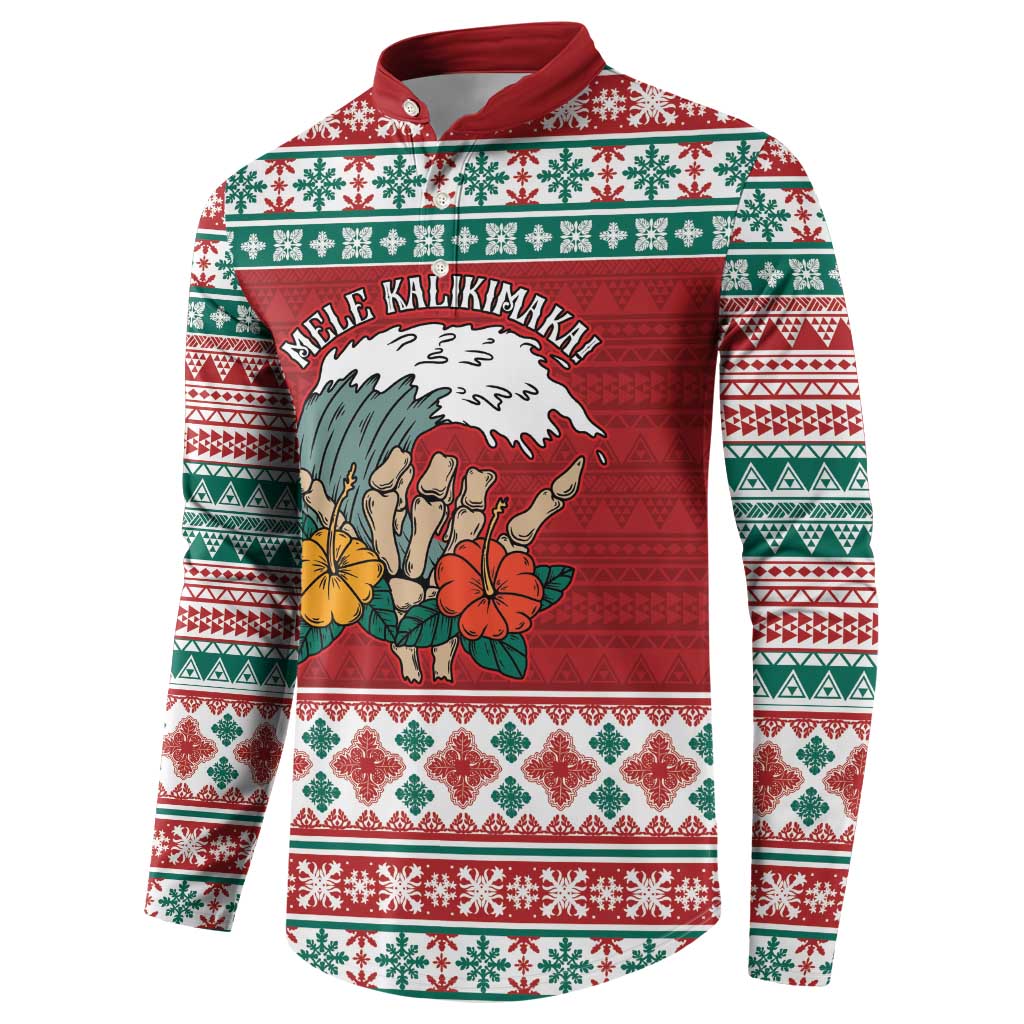 Shaka Sign Skull Mele Kalikimaka Personalized Button Sweatshirt Hawaiian Quilt Pattern LT9 - Polynesian Pride