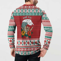 Shaka Sign Skull Mele Kalikimaka Personalized Button Sweatshirt Hawaiian Quilt Pattern LT9 - Polynesian Pride