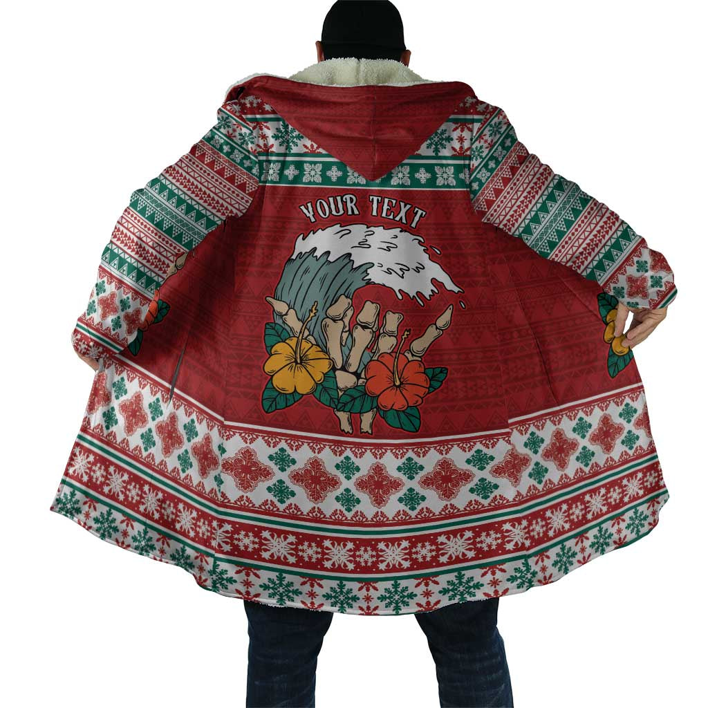 Shaka Sign Skull Mele Kalikimaka Personalized Cloak Hawaiian Quilt Pattern LT9 - Polynesian Pride
