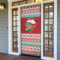 Shaka Sign Skull Mele Kalikimaka Personalized Door Cover Hawaiian Quilt Pattern LT9 - Polynesian Pride