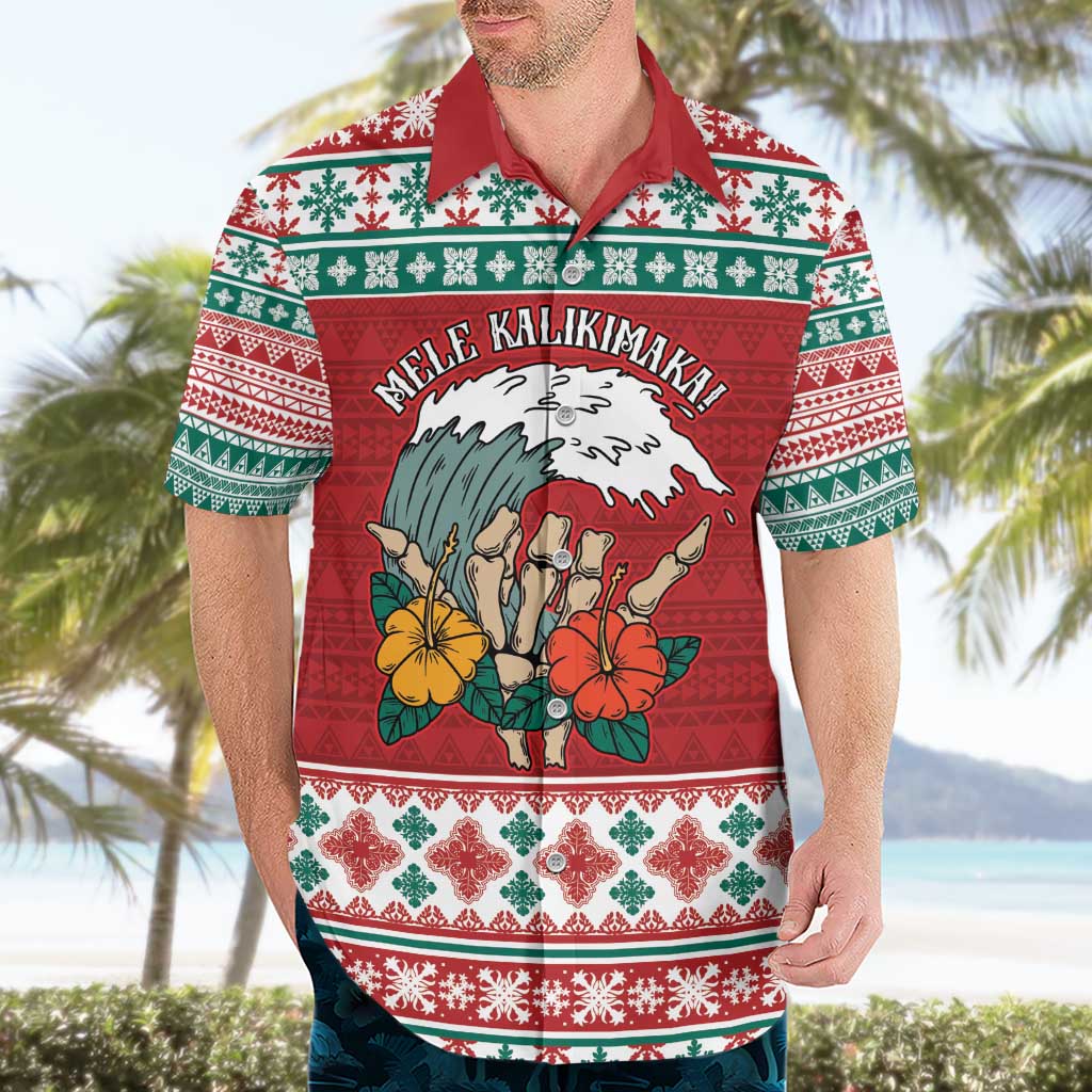 Shaka Sign Skull Mele Kalikimaka Personalized Hawaiian Shirt Hawaiian Quilt Pattern LT9 - Polynesian Pride