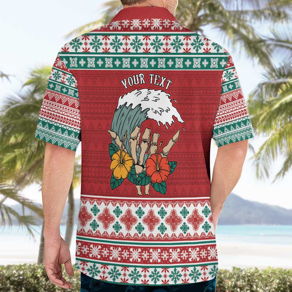 Shaka Sign Skull Mele Kalikimaka Personalized Hawaiian Shirt Hawaiian Quilt Pattern LT9 - Polynesian Pride